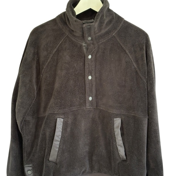 Athleta Recover Cozy Snap Front Sweatshirt Soft Black Size Large - Picture 2 of 9